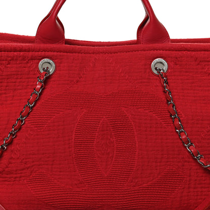 Chanel Canvas Large Double Face Shopping Tote Red 8 of 10
