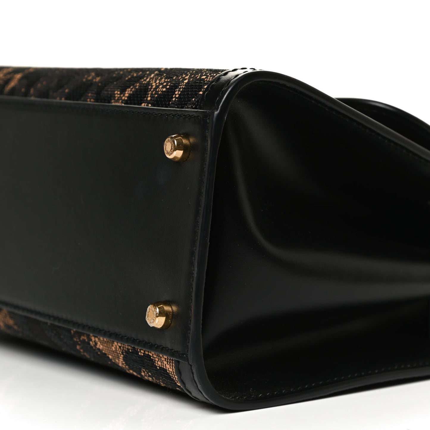 Calfskin Leopard Print Raffia Medium Sicily 58 Satchel Black Multicolor