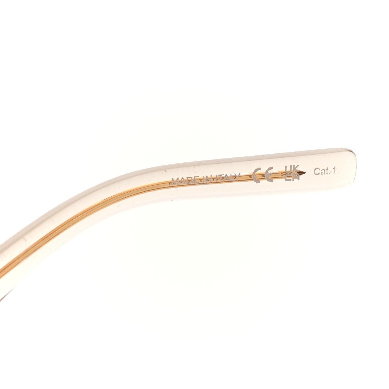 Saint Laurent Acetate Geometric Aviator Sunglasses SL 545 Transparent Cream Light Gold 6 of 7