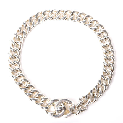 Chanel Chain Link CC Choker Necklace Silver 1 of 5