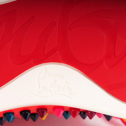 Christian Louboutin Patent Calf Spike Louis Flat Sneakers 36 Orange Multicolor 6 of 8