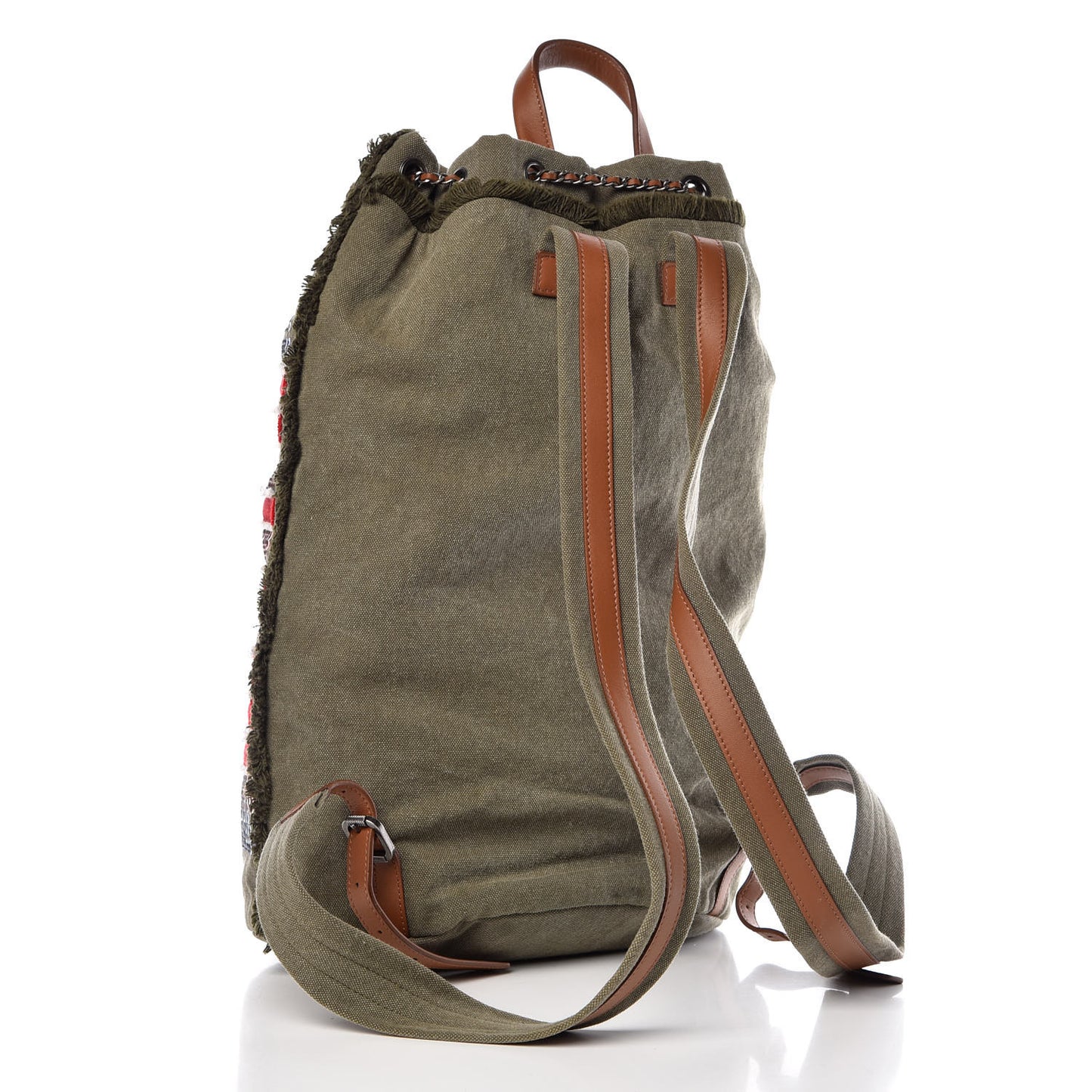 Canvas Sequins Cubano Trip Backpack Khaki