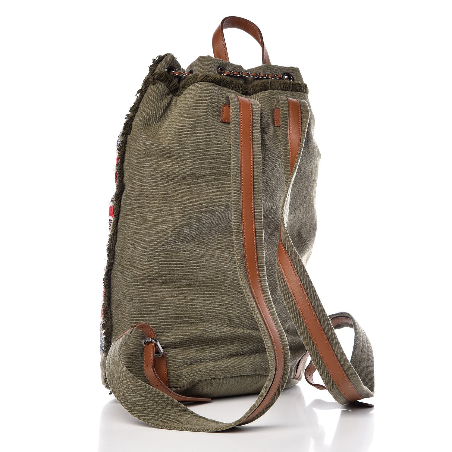 Chanel Canvas Sequins Cubano Trip Backpack Khaki 3 of 10