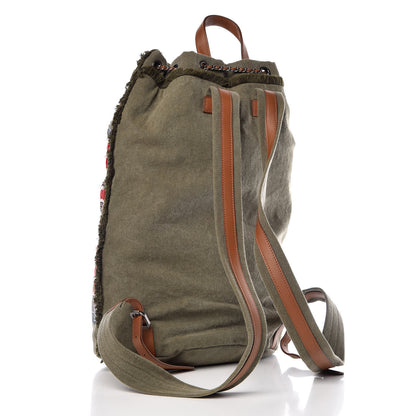 Chanel Canvas Sequins Cubano Trip Backpack Khaki 3 of 10