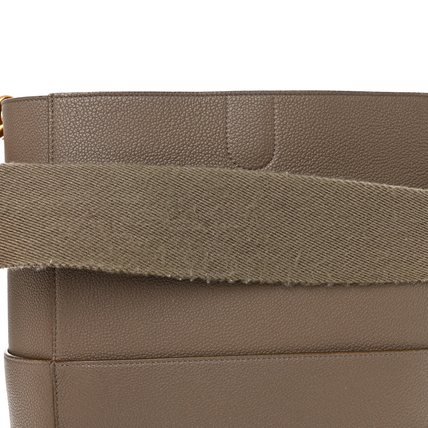 Soft Grained Calfskin Sangle Bucket Bag Taupe