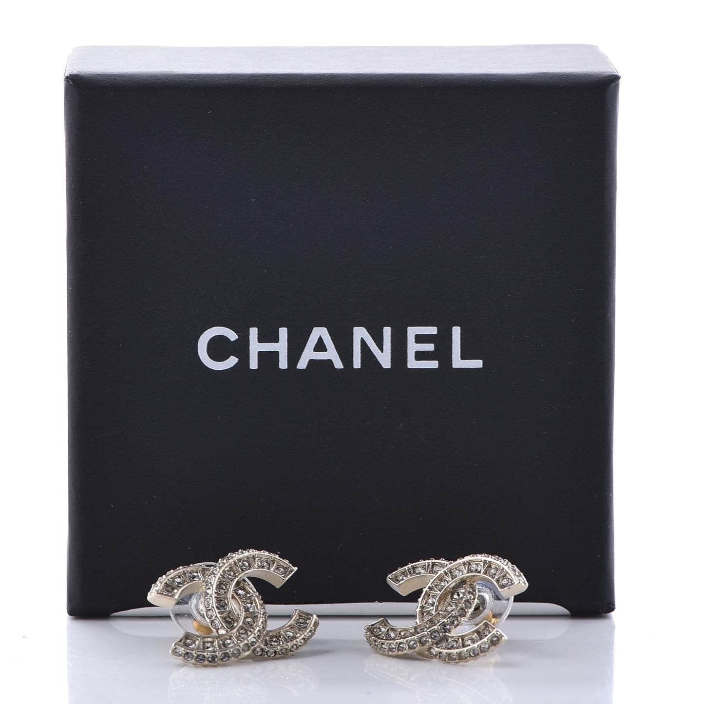 Crystal Timeless CC Earrings Light Gold