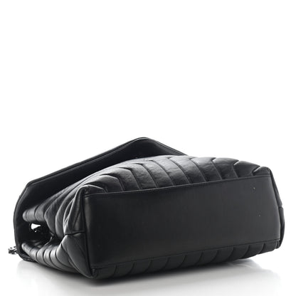 Saint Laurent Calfskin Y Quilted Monogram Medium Loulou Chain Satchel Black 4 of 8