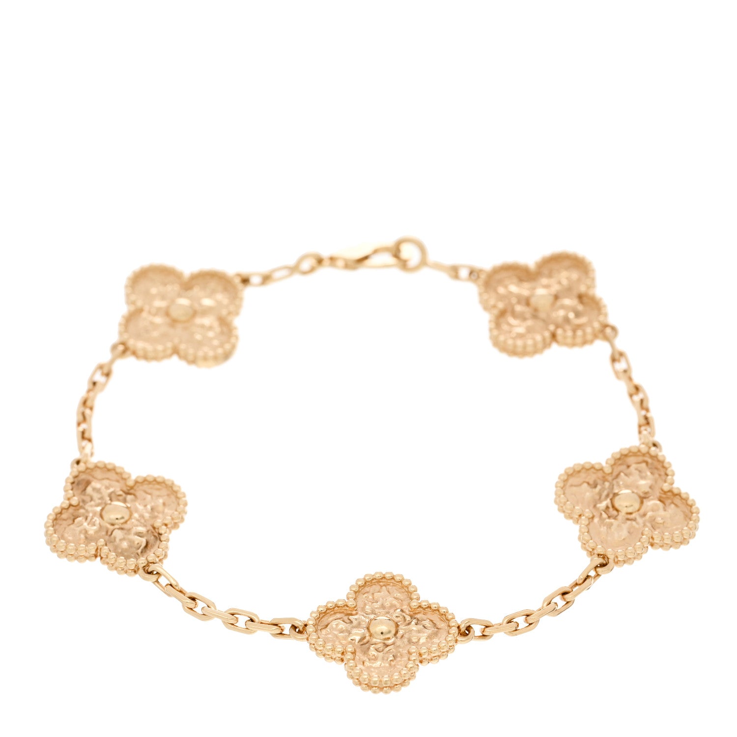 Van Cleef & Arpels 18K Yellow Gold 5 Motifs Vintage Alhambra Bracelet 1 of 4