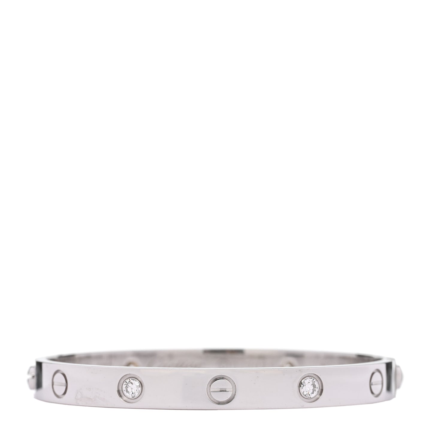 18K White Gold 4 Diamond LOVE Bracelet 16