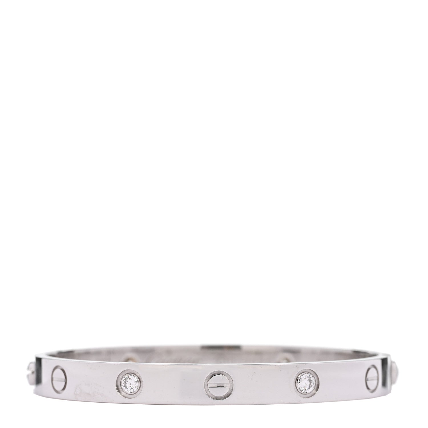 Cartier 18K White Gold 4 Diamond LOVE Bracelet 16 1 of 8