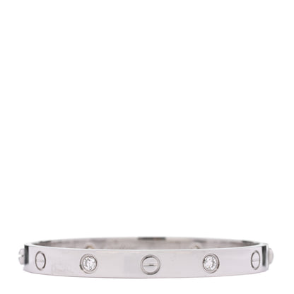 Cartier 18K White Gold 4 Diamond LOVE Bracelet 16 1 of 8