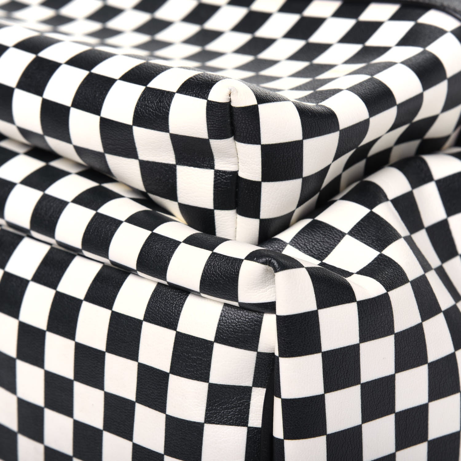 Saint Laurent Calfskin Checked Print Hunting Backpack Black White 13 of 15