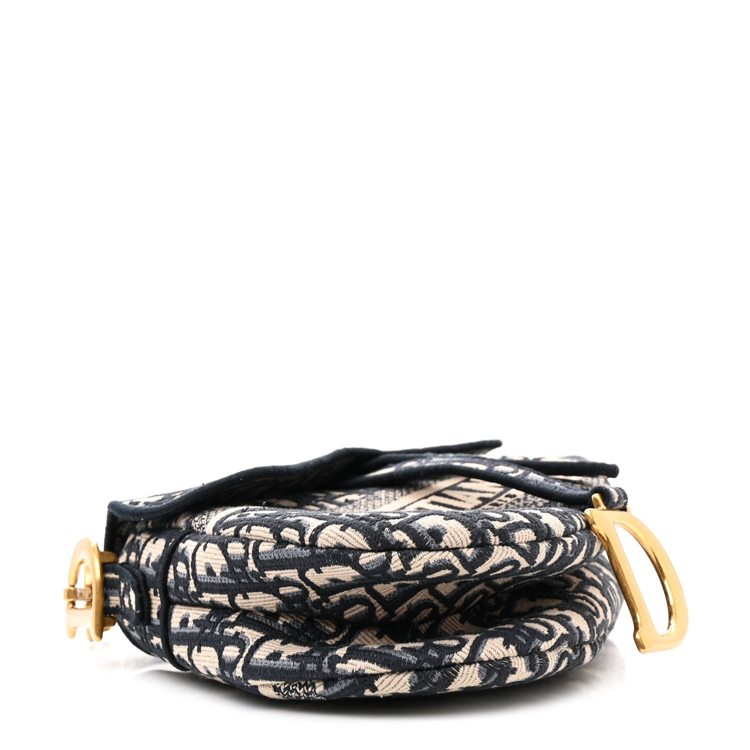 Christian Dior Oblique Embroidered Saddle Bag Blue 4 of 13