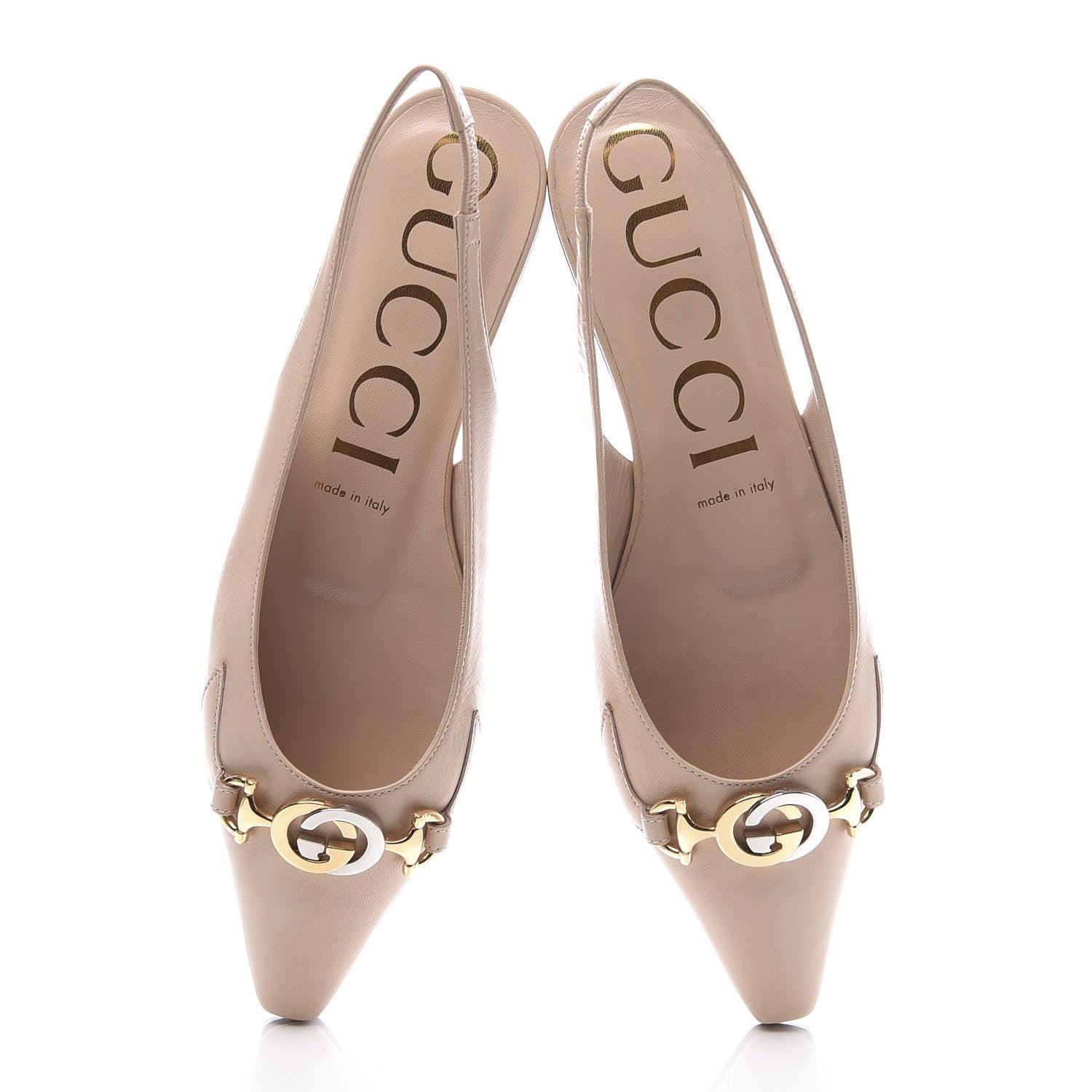 Gucci Malaga Kid Nappa Zumi Slingback Flats 38 Skin Rose 5 of 11