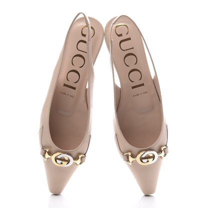Gucci Malaga Kid Nappa Zumi Slingback Flats 38 Skin Rose 5 of 11