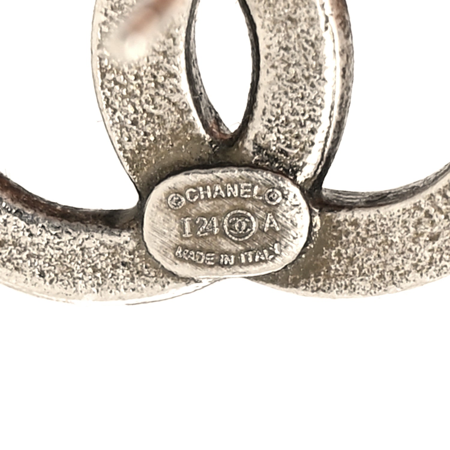 Chanel Metal Crystal CC Earrings Silver 4 of 5