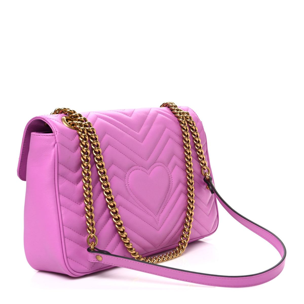 Gucci Calfskin Matelasse Medium GG Marmont Shoulder Bag Candy Mousse 2 of 9