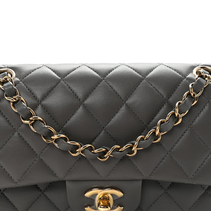 Chanel Lambskin Quilted Small Double Flap Grey 8 of 10