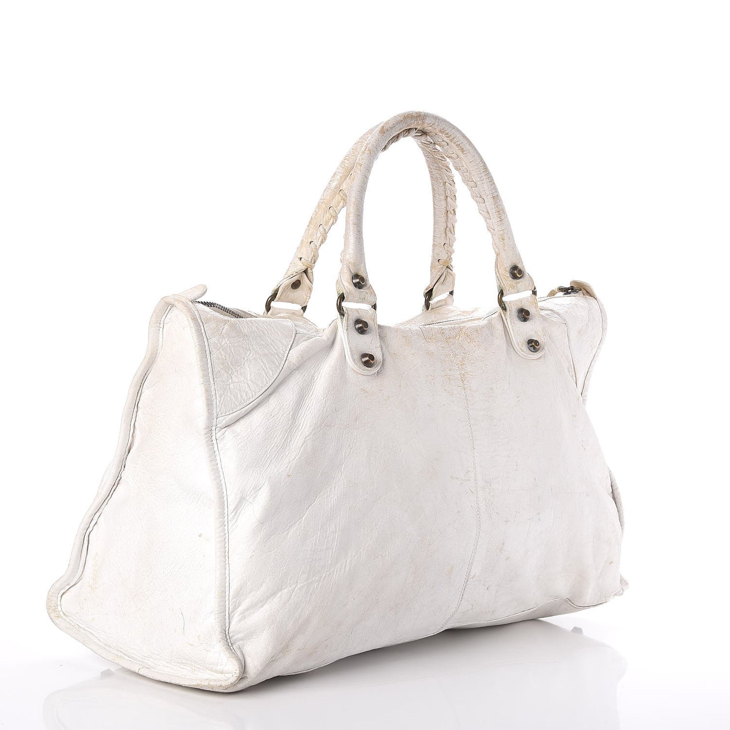 Agneau Classic Hardware Work Bag White