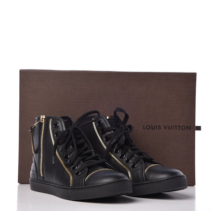 Louis Vuitton Calfskin Punchy Zipper High Top Sneakers 35.5 Black 8 of 8