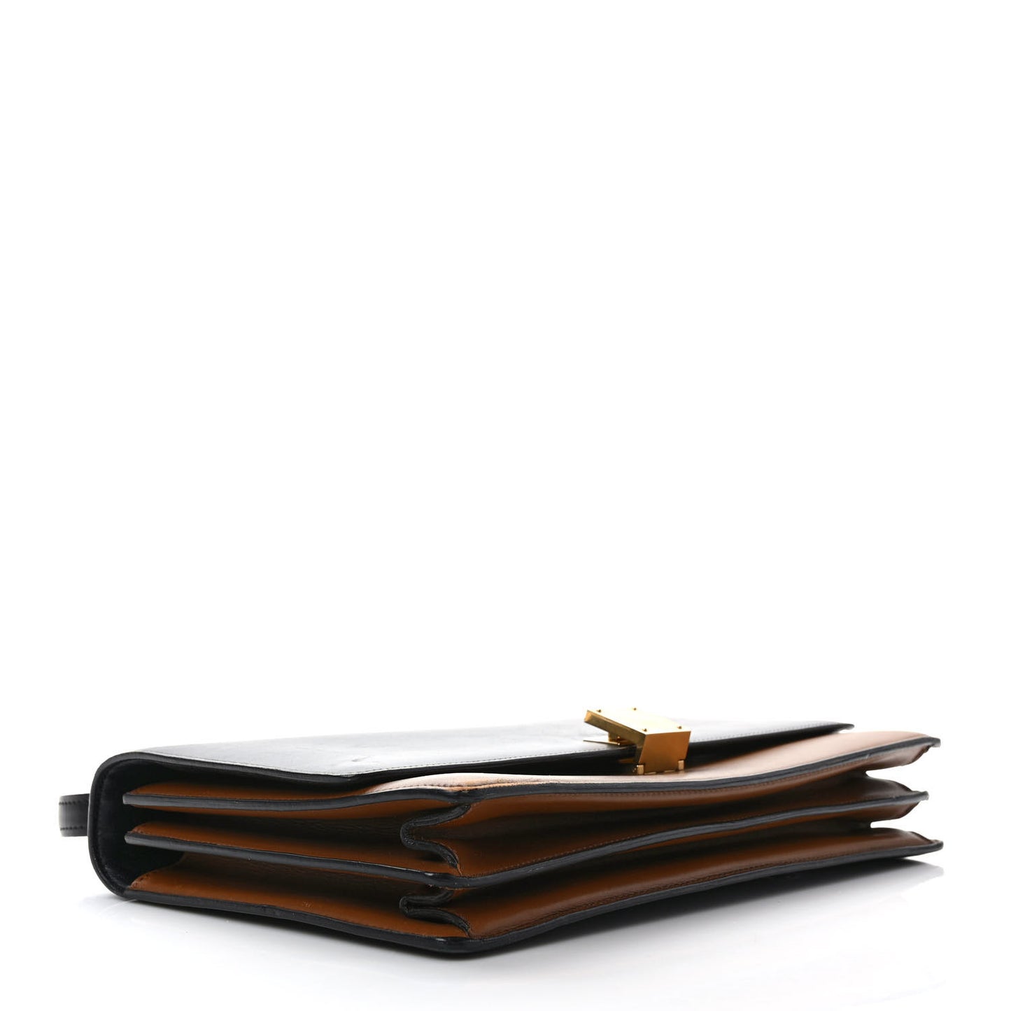 Calfskin Medium Bi-Color Case Flap Camel