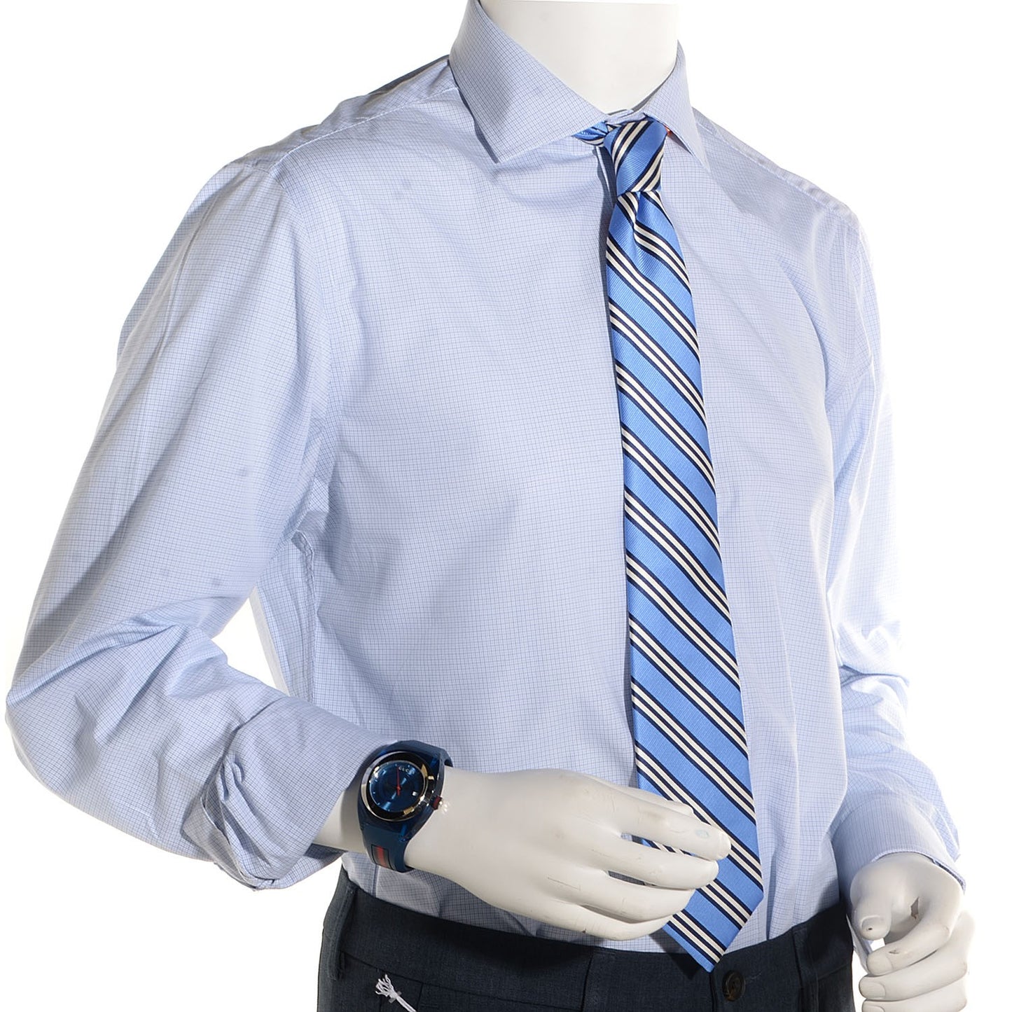 Stainless Steel Rubber 46mm Sync Web Quartz Watch Blue