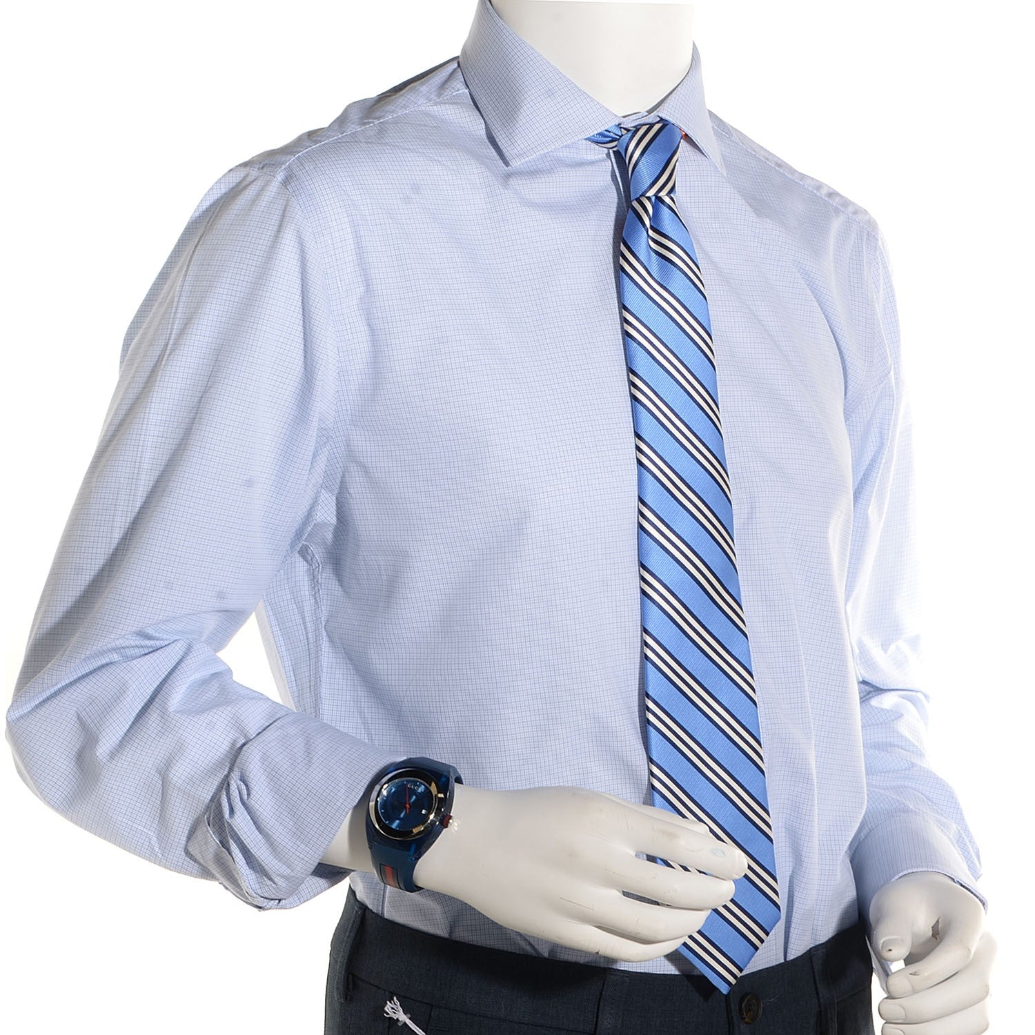 Gucci Stainless Steel Rubber 46mm Sync Web Quartz Watch Blue 2 of 7