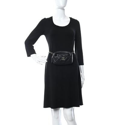 Chanel Lambskin Quilted Waist Bag With Pouch Black 2 of 10