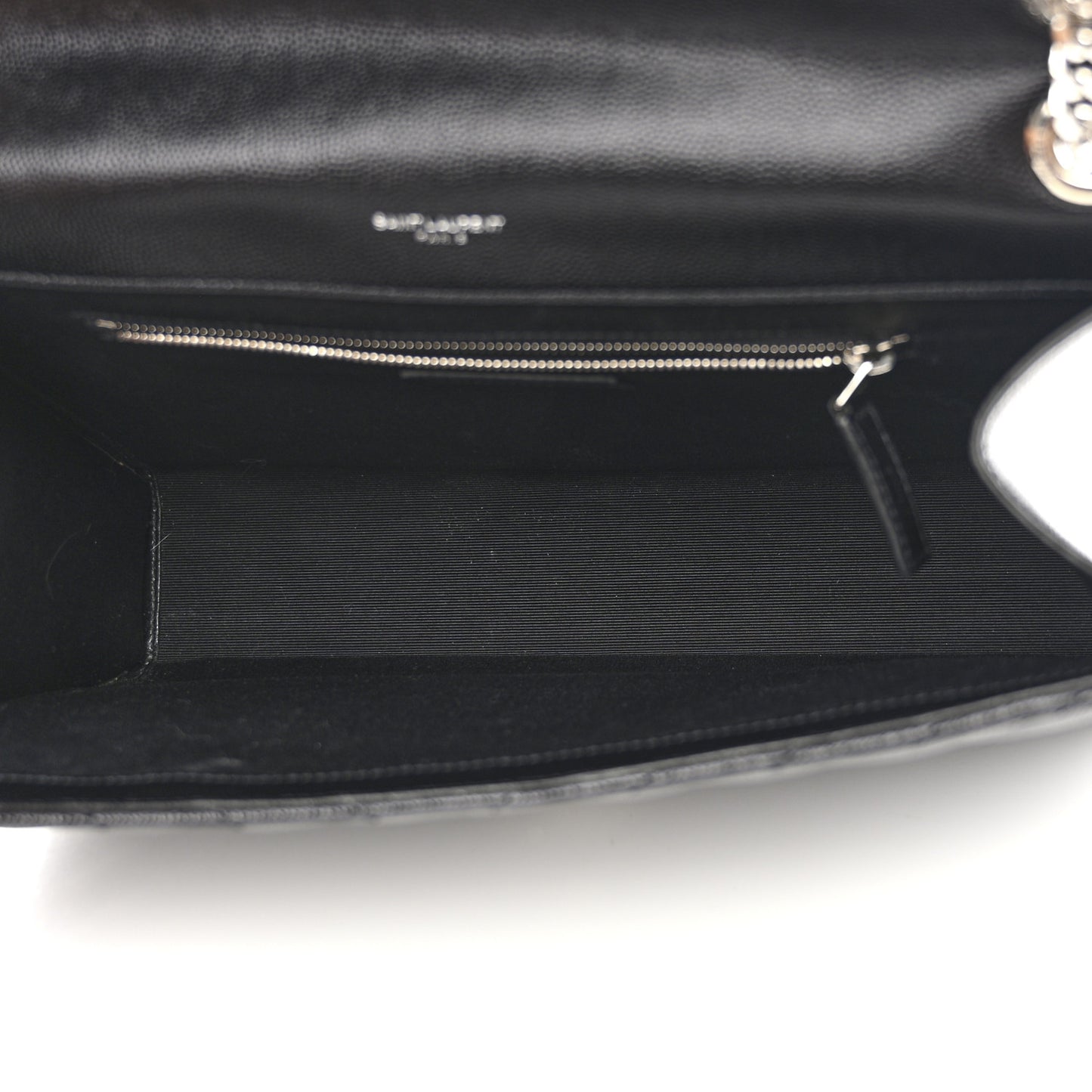 Grain De Poudre Textured Mixed Matelasse Large Triquilt Monogram Satchel Black