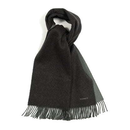 Hermes Cashmere Recto Verso Muffler Anthracite Sauge 1 of 4
