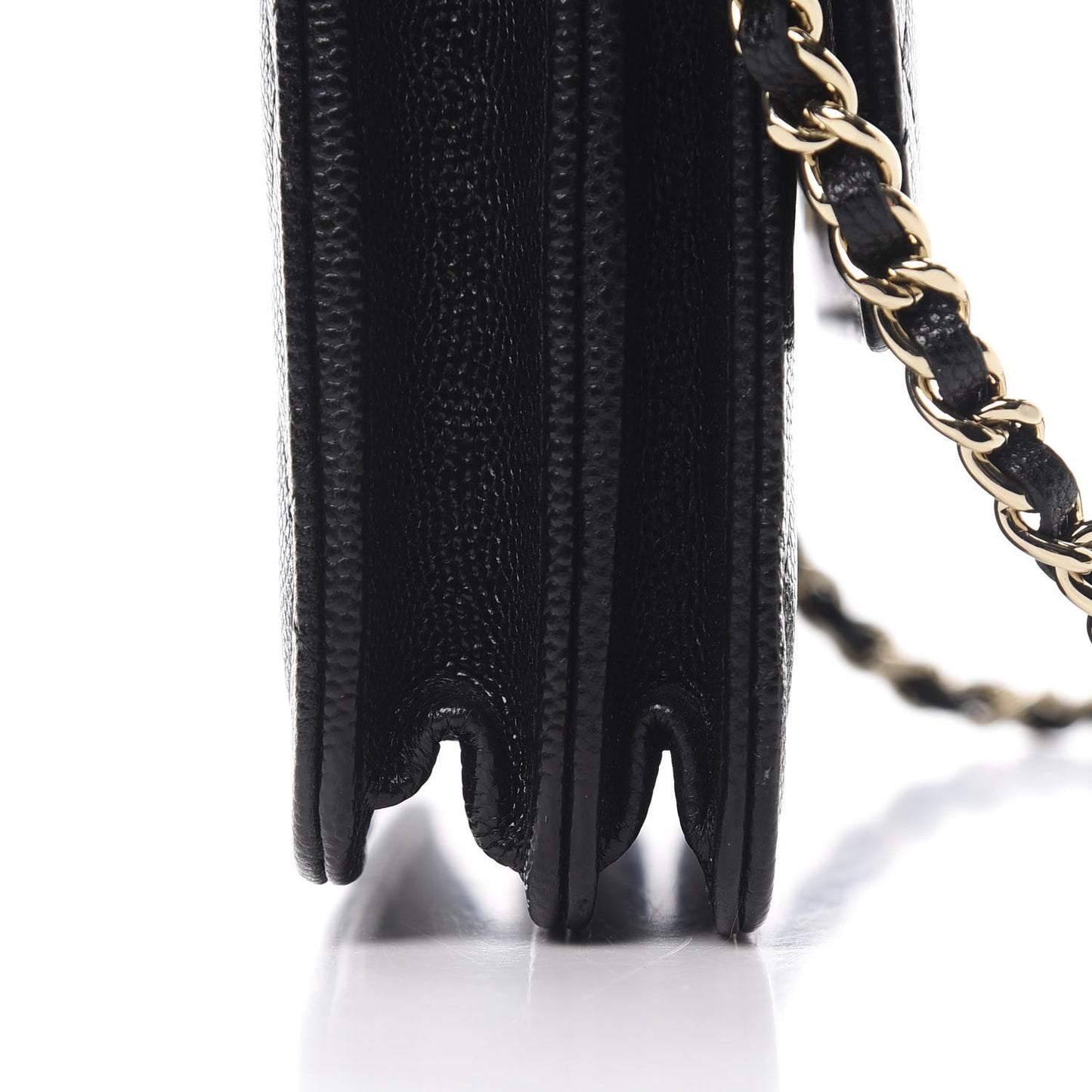 Caviar Quilted Square Wallet On Chain WOC Black