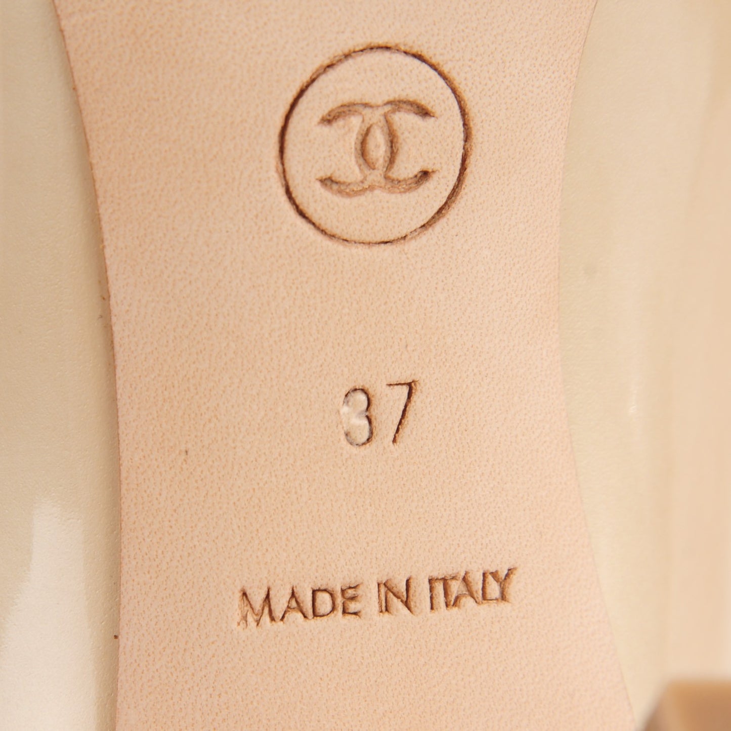Patent Cap Toe CC Pumps 37 Beige