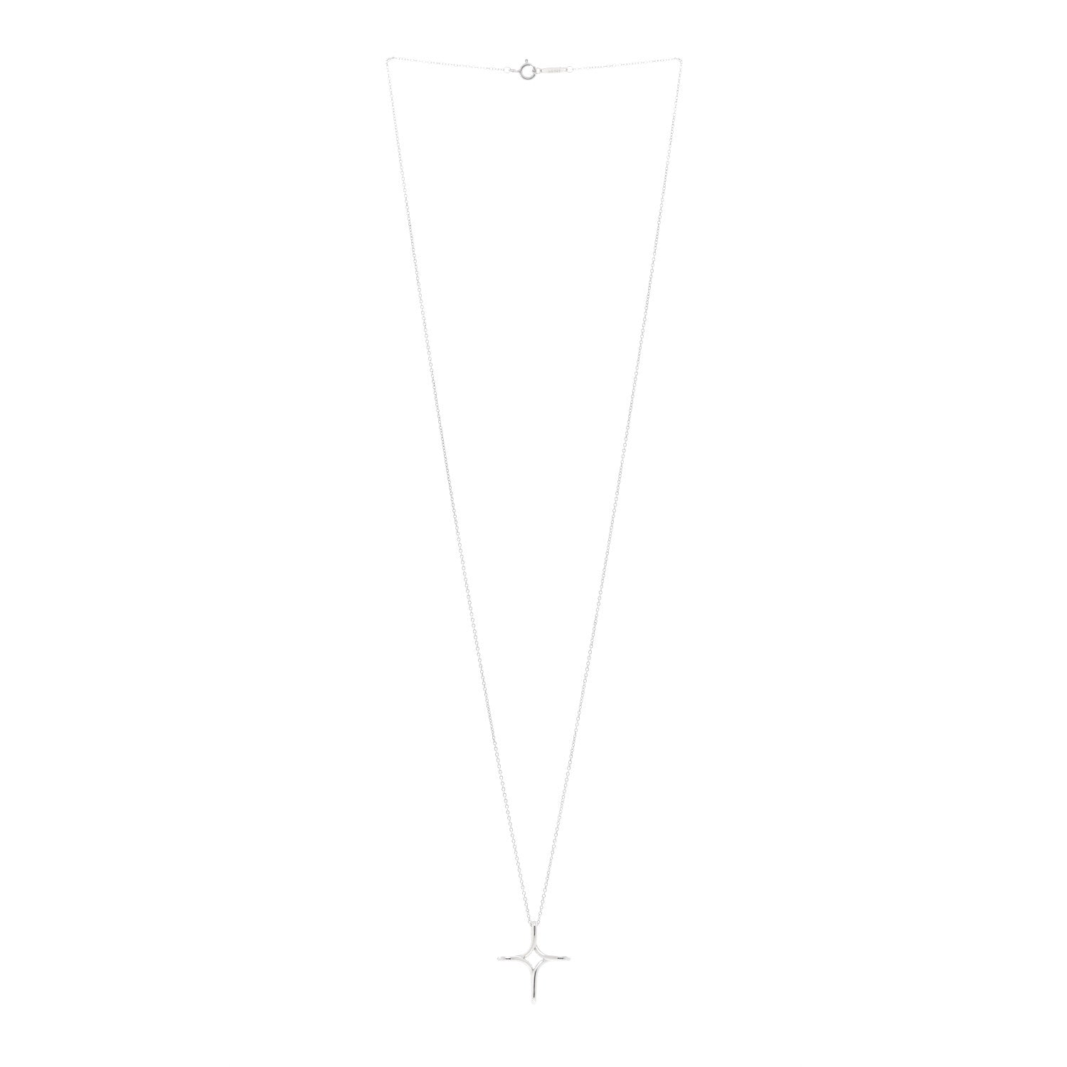 Tiffany Sterling Silver Elsa Peretti Infinity Cross Pendant Necklace 3 of 4