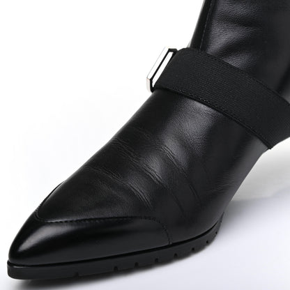 Hermes Tuscan Calfskin Technical Canvas Shocky Ankle Boots 38 Black 8 of 10