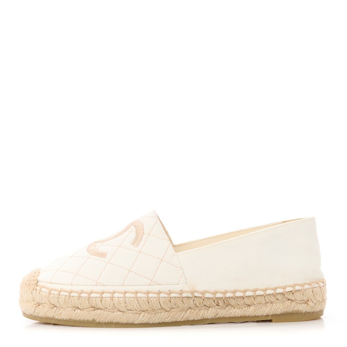 Fabric Biarritz CC Espadrilles 40 White Gold