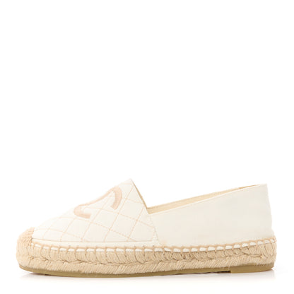 Chanel Fabric Biarritz CC Espadrilles 40 White Gold 1 of 10