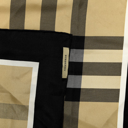 Burberry Silk Haymarket Check Square Scarf Beige Black 3 of 4