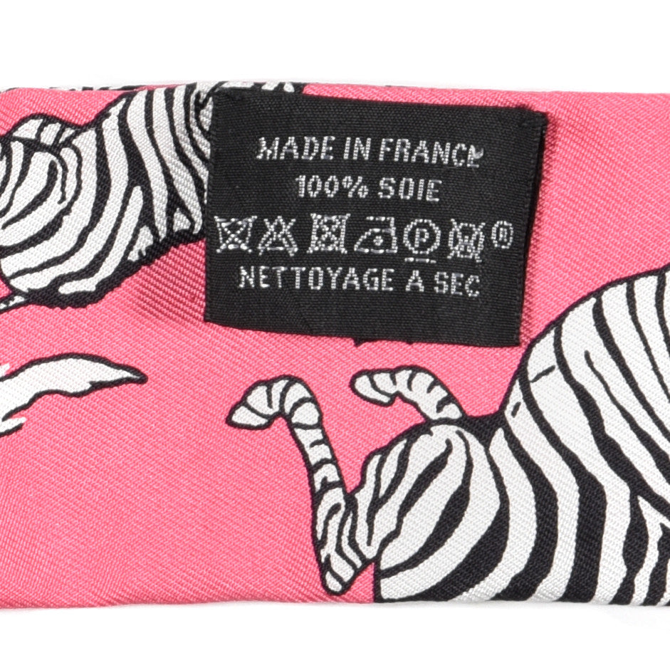 Silk Les Zebres Twilly Rose Bonbon Black