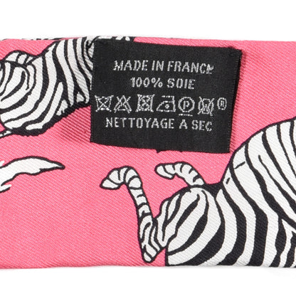 Hermes Silk Les Zebres Twilly Rose Bonbon Black 4 of 4