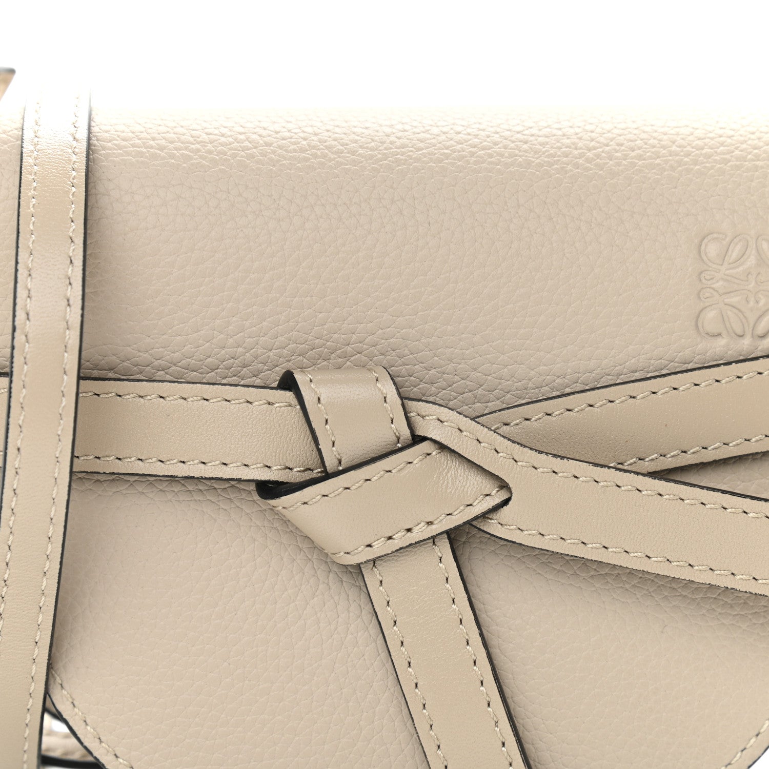 Loewe Pebble Grain Calfskin Mini Gate Dual Bag Light Oat 7 of 9