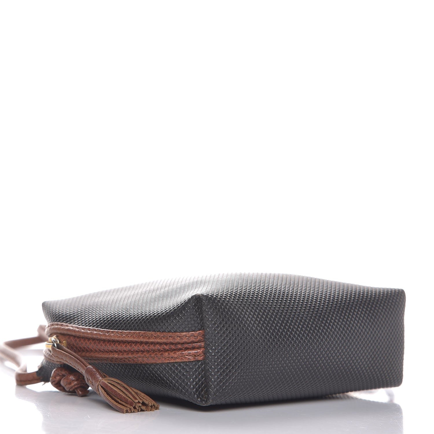 Bottega Veneta Rubberized Canvas Crossbody Black Brown 5 of 11