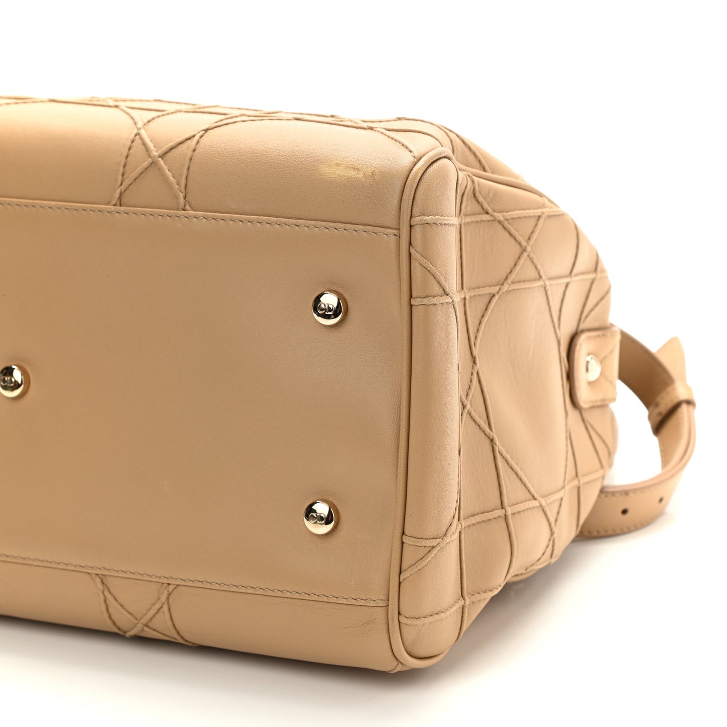 Lambskin Cannage Granville Polochon Beige