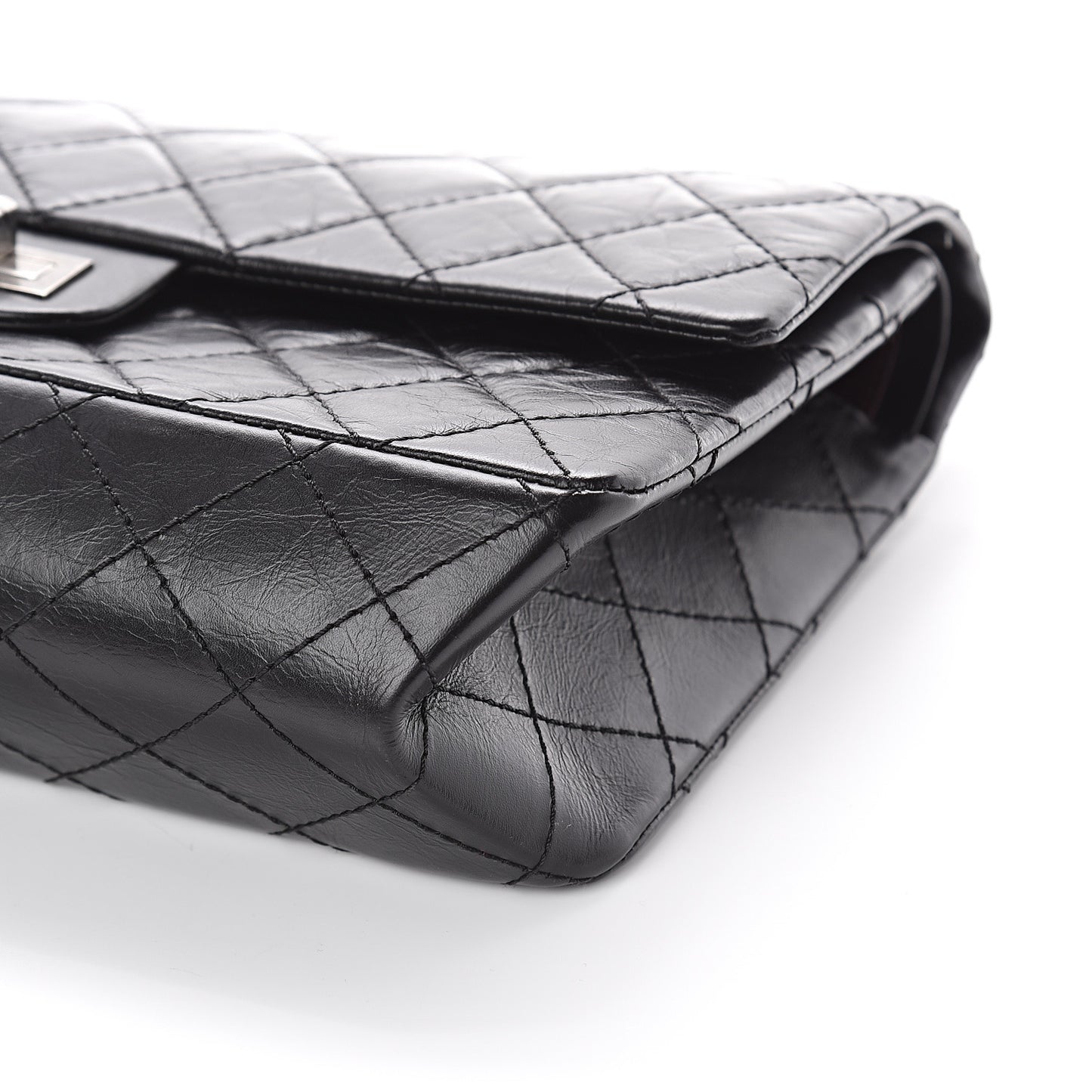 Aged Calfskin Quilted 2.55 Reissue 226 Flap Black