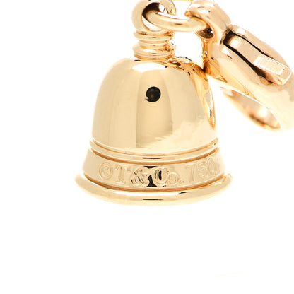 Tiffany 18K Yellow Gold Platinum Diamond Bell Charm 3 of 4