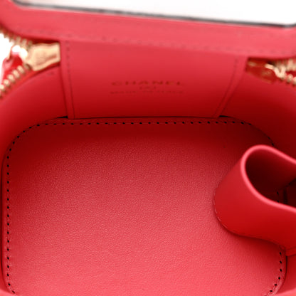 Chanel Caviar Quilted Mini Vanity Case With Chain Dark Pink 4 of 6