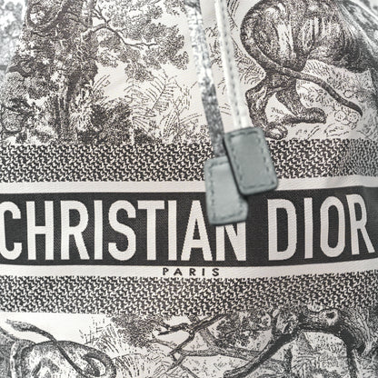 Christian Dior Technical Fabric Embroidered Toile De Jouy Sauvage DiorTravel Pouch Grey 8 of 10
