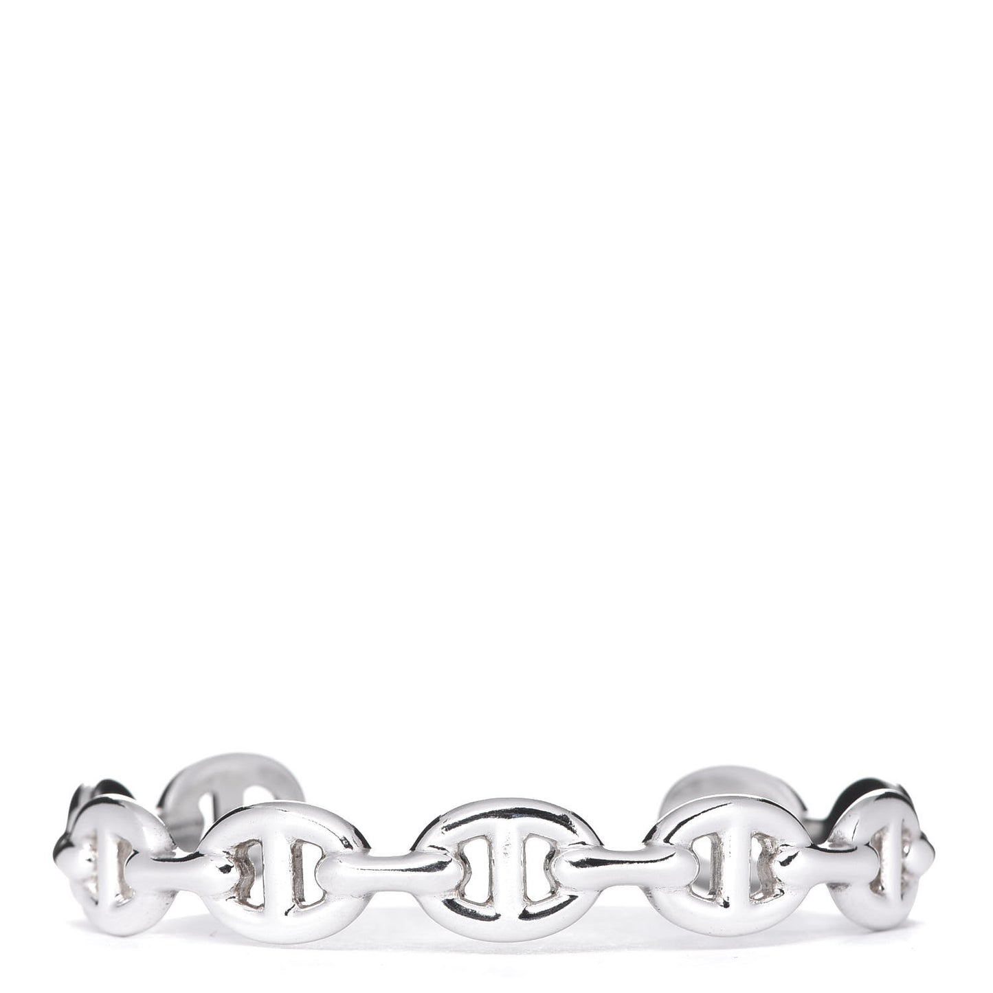 Sterling Silver MM Chaine d'Ancre Enchainee Cuff Bracelet SH