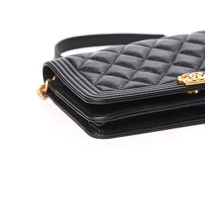 Chanel Caviar Quilted Boy Wallet On Chain WOC Black 8 of 11