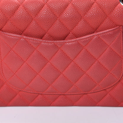 Chanel Iridescent Caviar Quilted Medium Double Flap Red 12 of 15