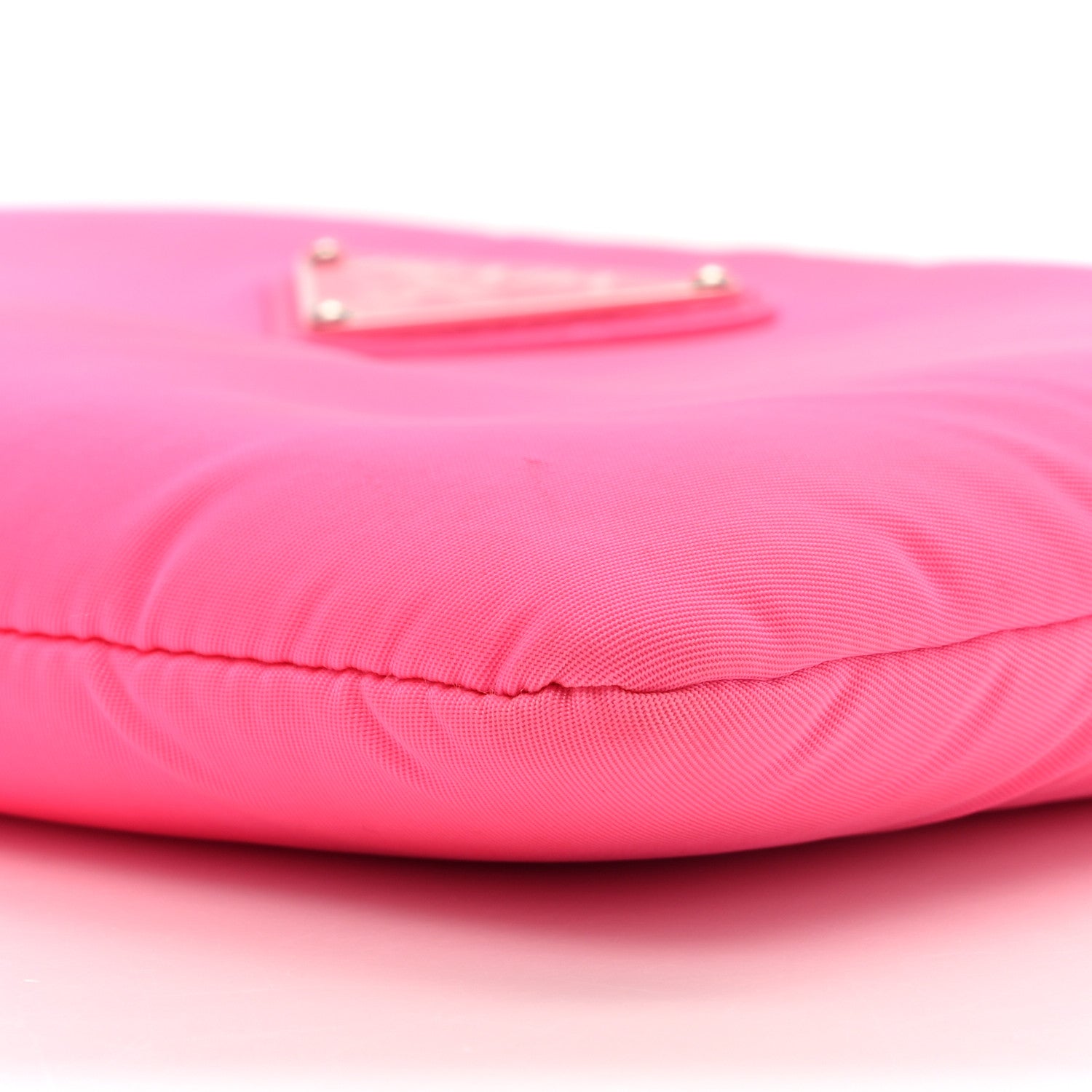 Prada Tessuto Nylon Soft Padded Crossbody Clutch Rosa Fluo 8 of 13